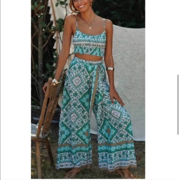 Coming Soon NWT Boho Print Pant Set - Picture 4 of 6